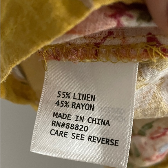 RACHEL Rachel Roy Yellow Floral Blouse - Picture 6 of 6